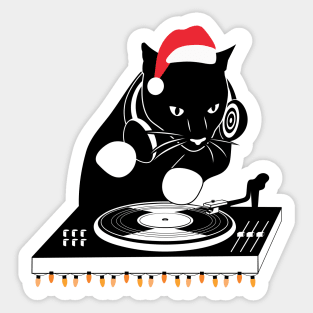 DJ Cat Christmas Edition Sticker